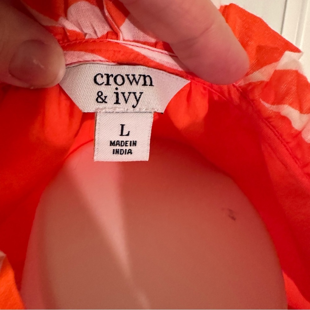 crown & ivy Orange and White Tropical Print Mini Dress - Picture 9 of 10